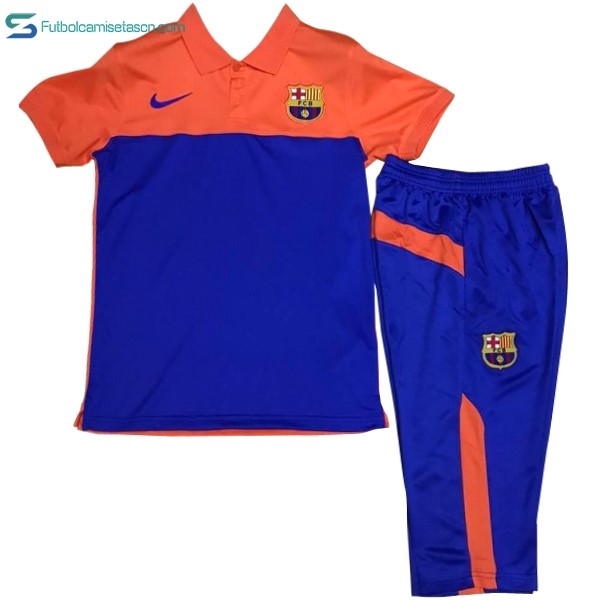 Polo Barcelona Conjunto Completo 2017/18 Naranja Azul